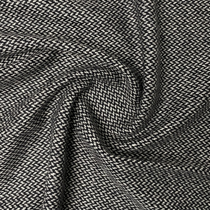 wełna tweed czarno-biały WV0076