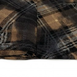 dzianina jersey bawełniany brązowy w kratę CO1296