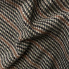 wełna tweed szary w zielono-czerwone paski WV2520